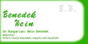 benedek wein business card